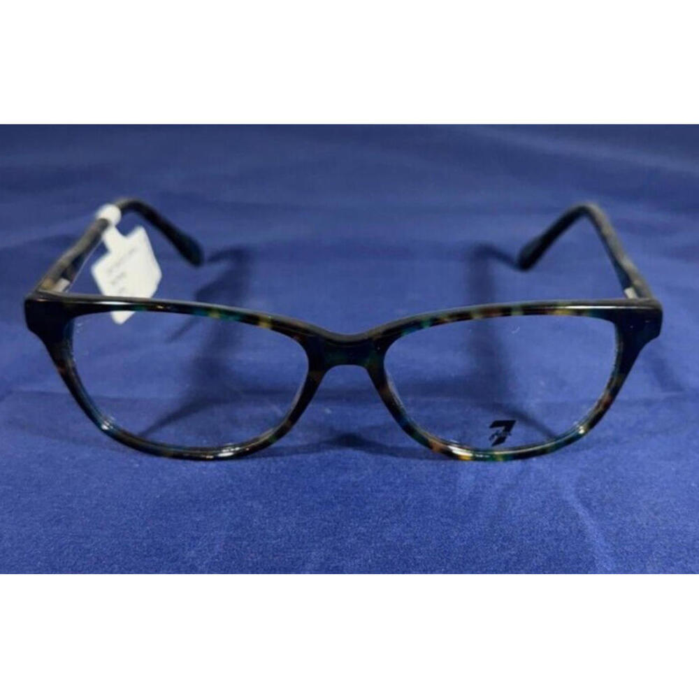 7 FAM Eyeglass Frames 50-16-142 Tortoise Channel Lapis Turqoise Brown Blue